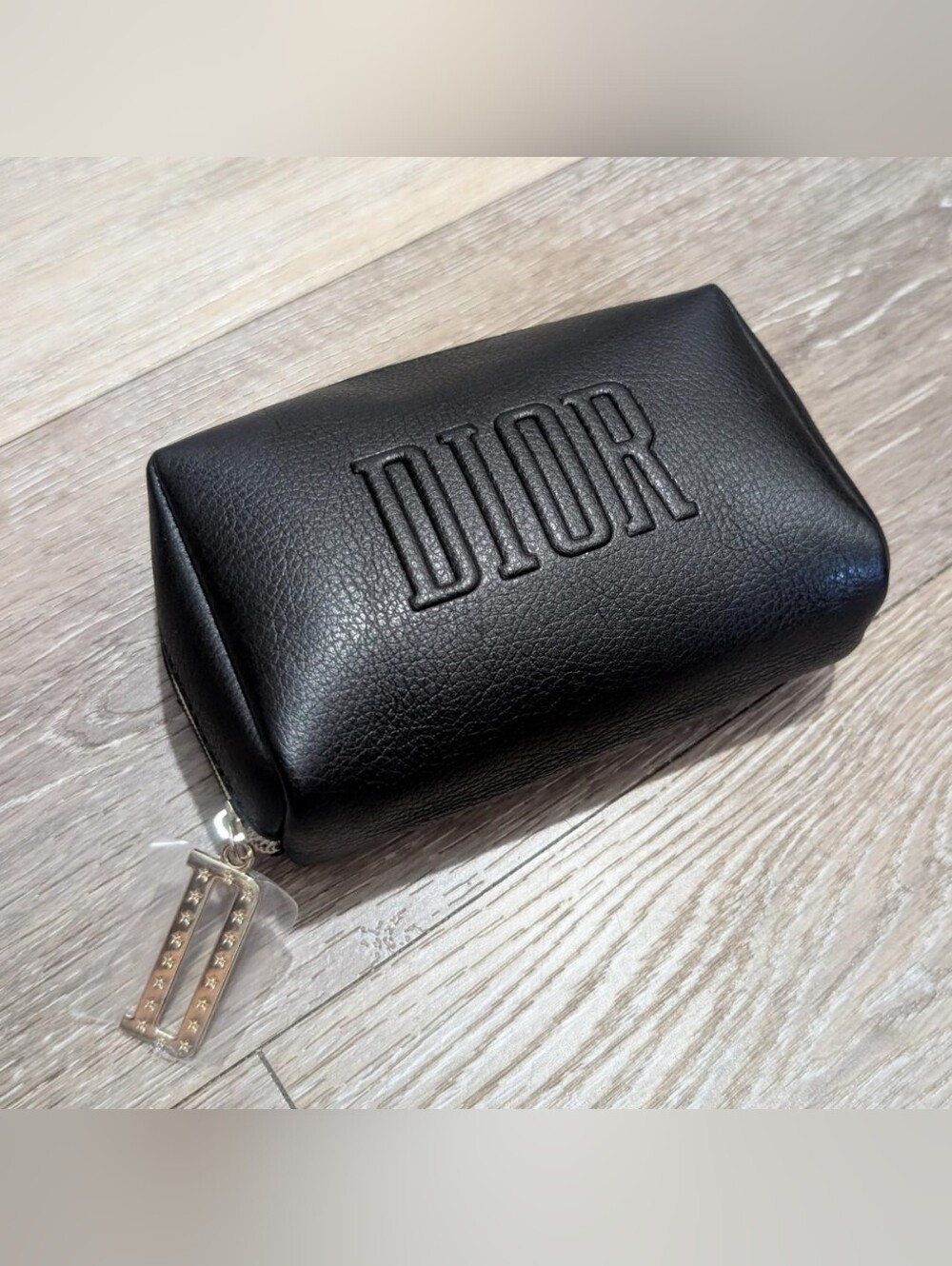 New Dior black makeup pouch cosmetics bag Black and gold